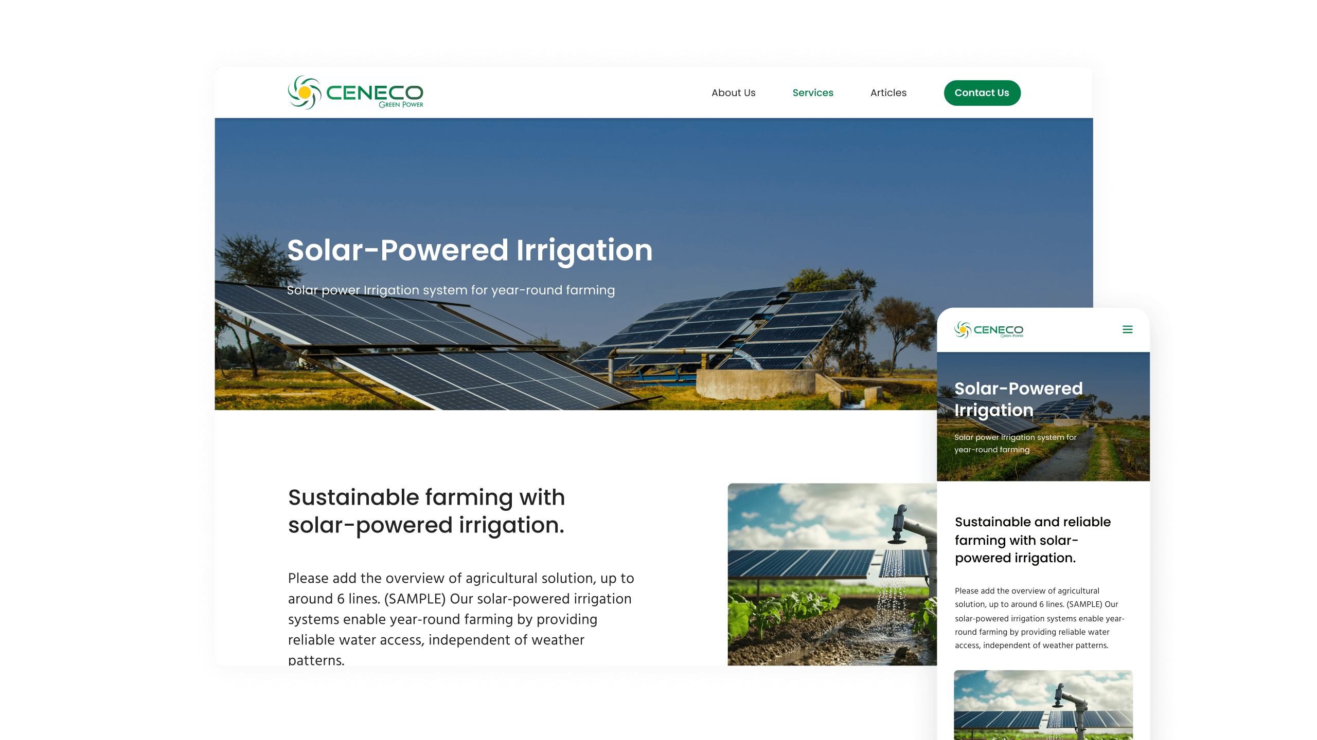 Ceneco Green Power Website preview
