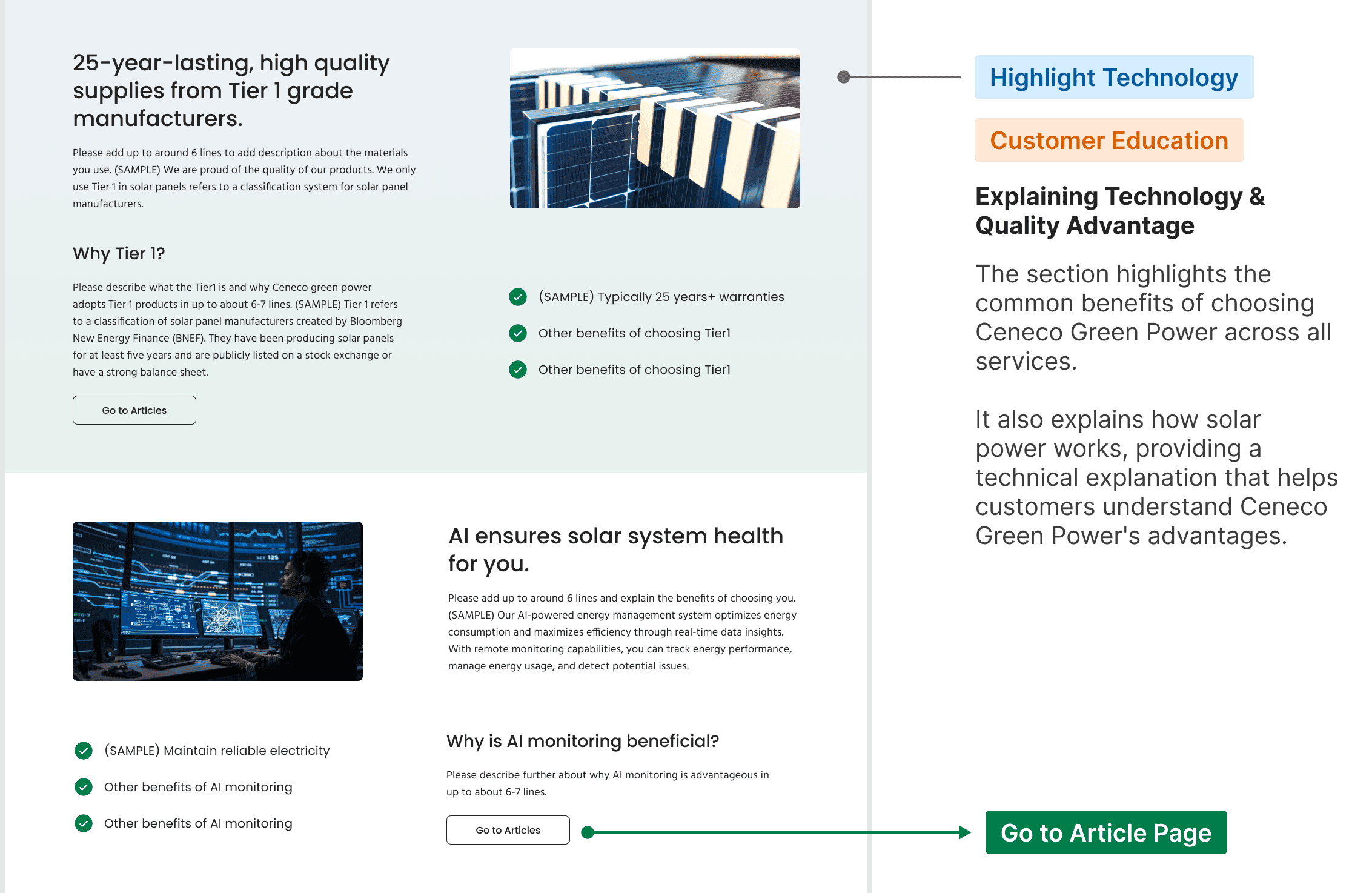 Ceneco Green Power service main page final design section 3
