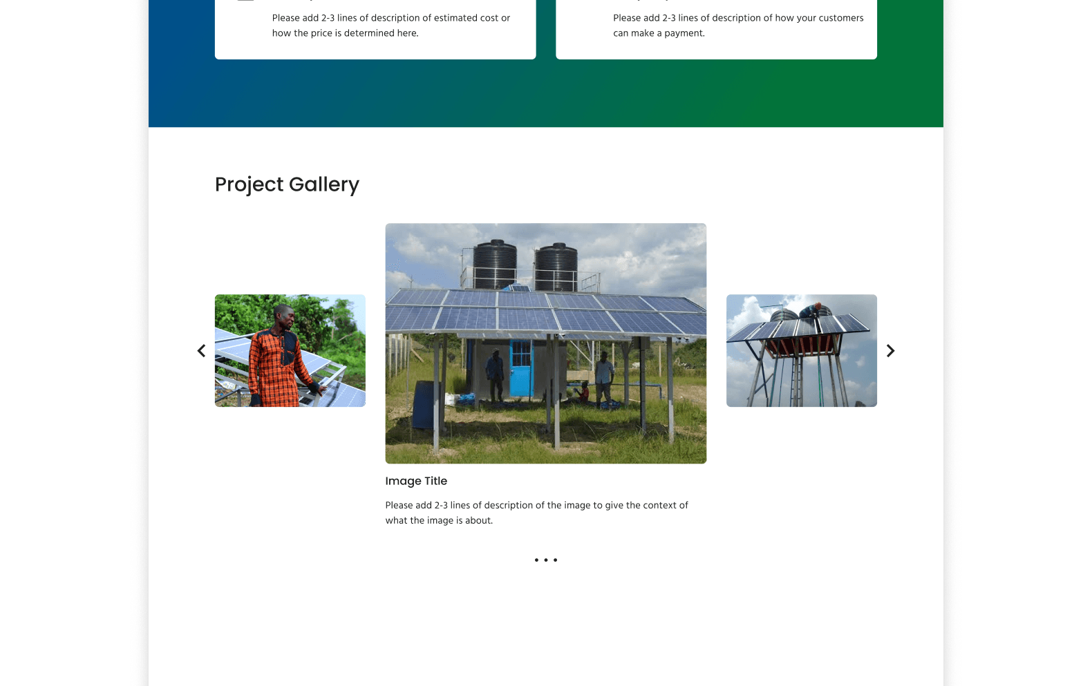 Improved design with real project gallery