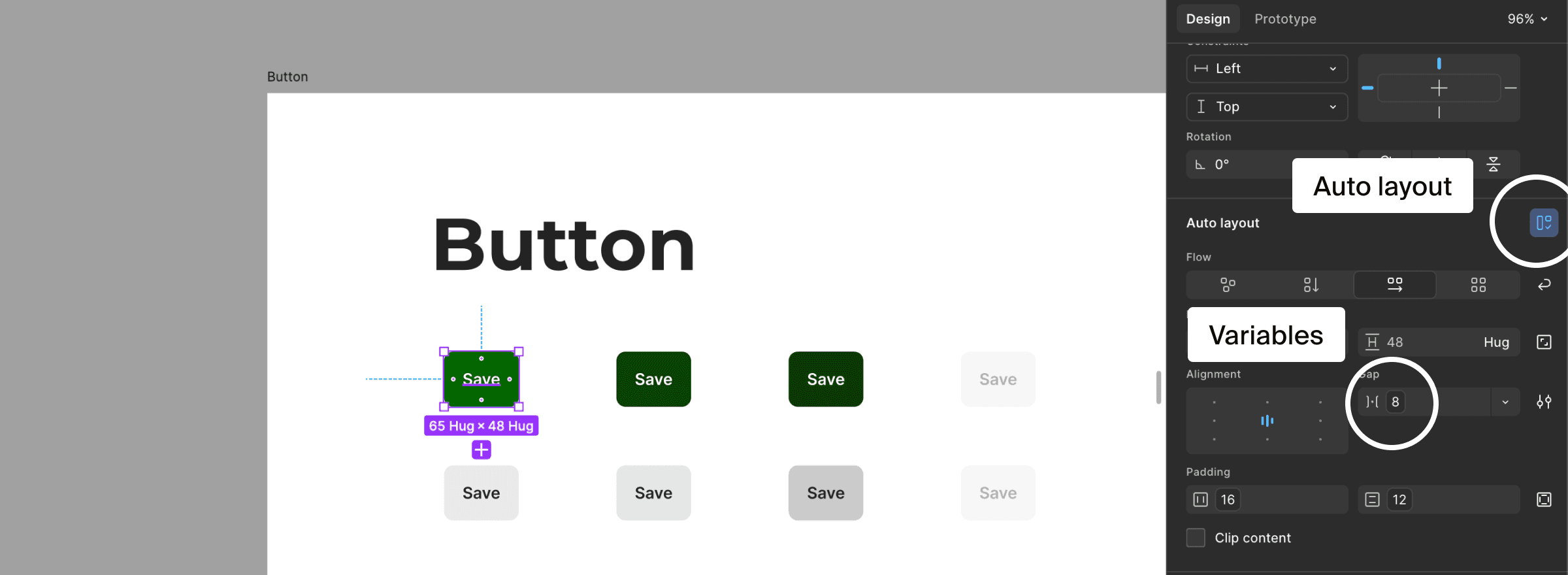 Design system component in Figma